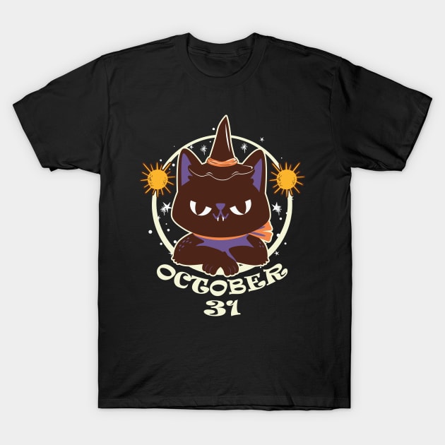 October 31 Funny Cat Halloween T-Shirt by ReeseClaybro